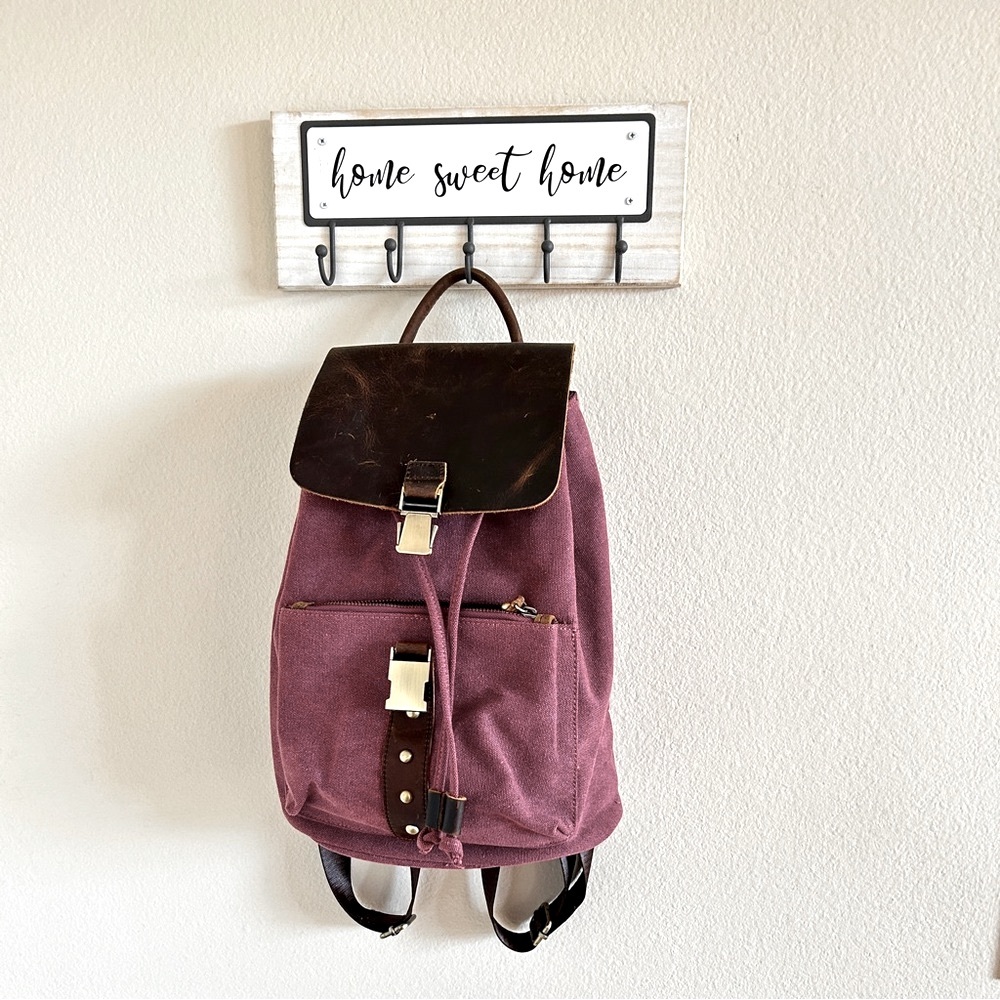 Women’s backpack Denim and Genuine Leather Medium Size Handmade